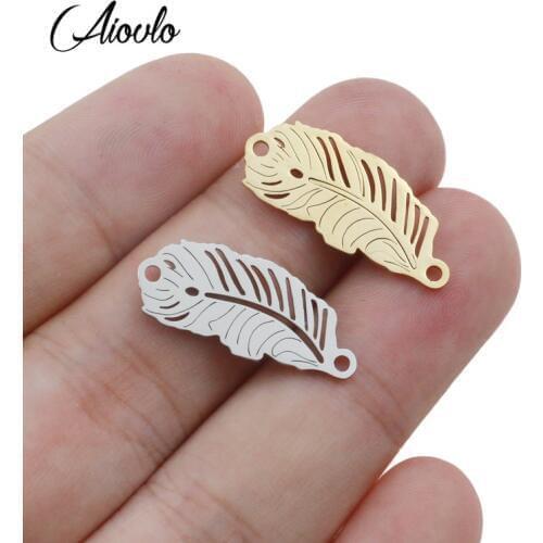 5pcs/lot Tropical Leaf Earrings Charms Stainless Steel Pendants for DIY Handmade Phone Keychain Jewelry Making Accessories