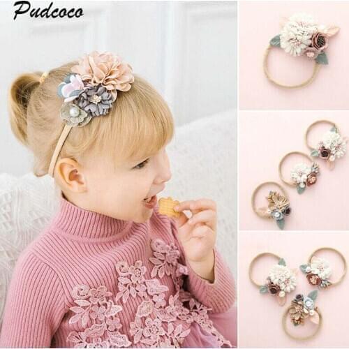 2019 Brand Newborn Baby Flowers Headband Elastic Princess Headbands Child Kids Cute Gifts Accessories Flower Headwear