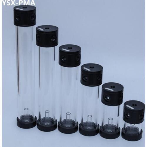 Transparent cylindrical side water tank New four-hole version Computer water cooling