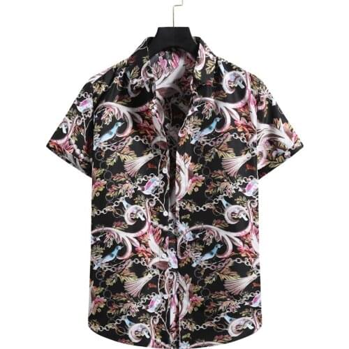 Luxury Floral Hawaiian Shirt Men 2021 Summer New Short Sleeve Beach Aloha Shirts Men Harajuku Casual Clothing Chemise Homme XXL