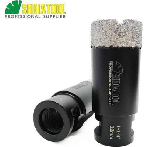 SHDIATOOL 2pcs 1-1/4" Vacuum brazed diamond Dry drilling drill bits 5/8-11 thread 32mm porcelain tile granite Masonry hole saw