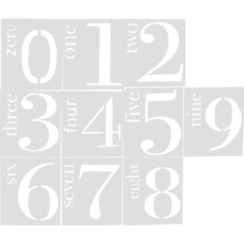 10pcs English number Layering Stencils for Diy scrapbook/photo album Decorative Embossing coloring,painting stencil,home decor