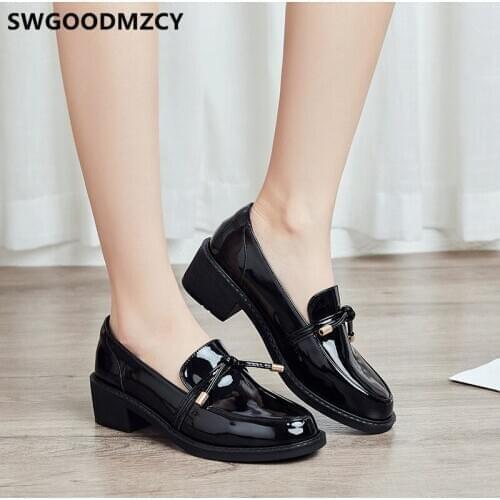 Mid Heel Shoes Court Shoes Office Shoes Women Chunky Heels Butterfly Heels Fashion Black Pumps Zapatos Tacon Mujer 2020 Ayakkabı