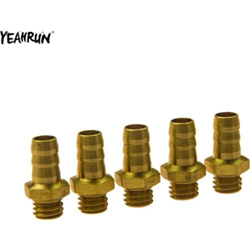 YEAHRUN 2Pcs RC Boat Water Cooling Faucet M4 M5 M6 Threaded Brass Water Nipples Fuel Nozzles