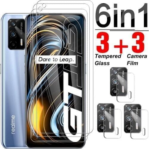 6 in 1 Tempered Glass For Oppo Realme GT 5G/GT Neo Screen Protector Lens Film For Oppo Realme C11 C12 C15 C21 C25 C3 X3 Glass