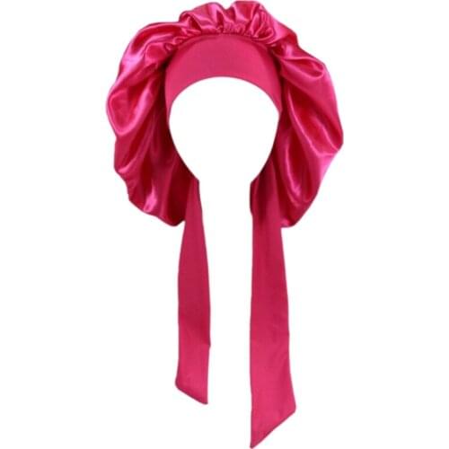 Women Satin Bonnet Cap Night Sleep,Girl Shower Hair Head Lady Cover Headscarf U4LE