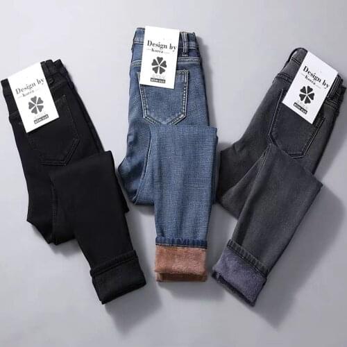 Woman Jeans Pants High Waist Winter Cotton Plus Skinny Pants Pantalones Vaqueros Mujer