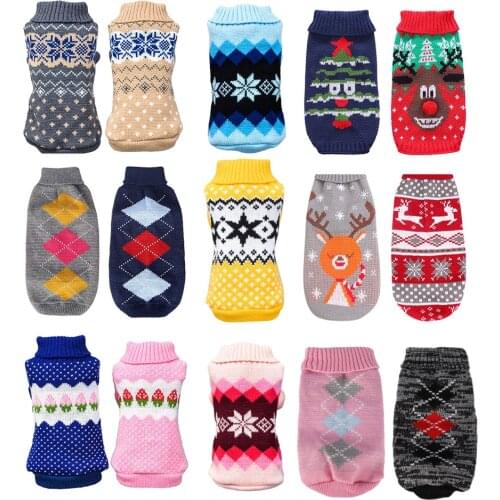 Winter Cartoon Cat Dog Clothes Warm Christmas Sweater For Small Yorkies Chihuahua Pet Cat Clothing Coat Knitting Crochet Apparel
