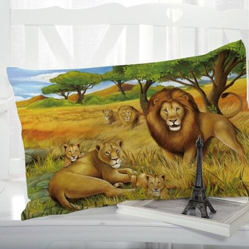 1pc Cartoon Childrens Pillow cover Pillow case Bedding Pillowcase Pillowcovers decorative 50x70 3D for kids baby Car lion