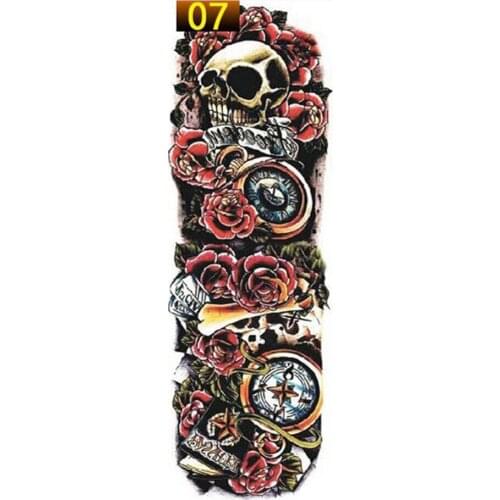 1PCS Full Arm Flower Tattoo Sticker Waterproof Temporary Tattoo Sleeve Men Women Body Paint Water Transfer Fake Tatoo Sleeve