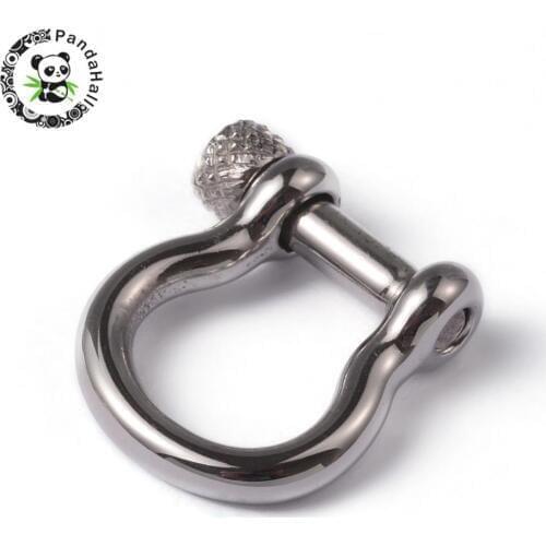 10pcs 304 Stainless Steel Shackles Clasps for Bracelets Makings Findings Stainless Steel Color 24x23.5x6mm