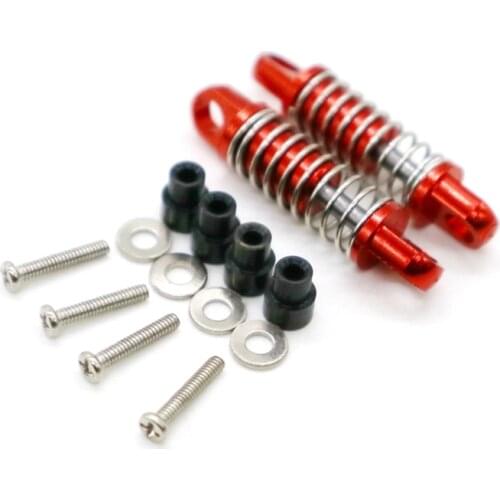 2Pcs 1/28 RC Aluminum Shock Absorbers for WLtoys RC Car K969 K989 K999 P929 4WD Short Course Drift Car Upgrade Parts-Red
