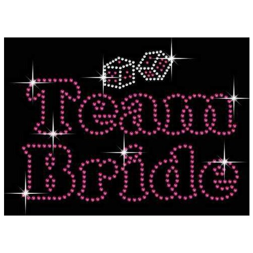 2pc/lot Team Bride Rhinestone Crystal Iron On Design Transfer rhinestones fix hot fix rhinestone motif transfer on design