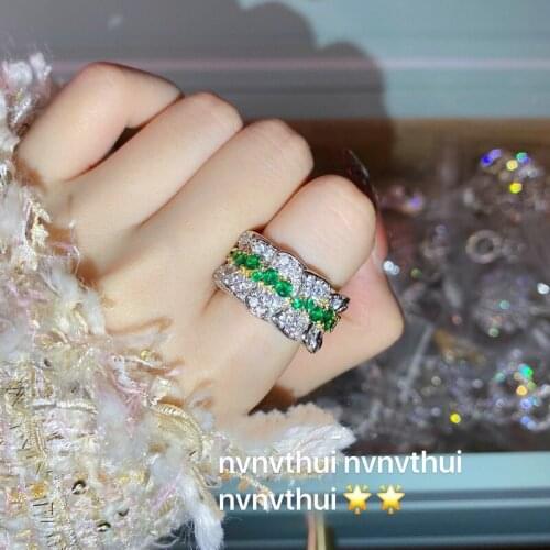 2021 Trends Womens Jewelry Two Tone Zircon Crystal Bow-Knot Shape 925 Silver Wedding Bridal Ring Jewelry Anniversary Gift