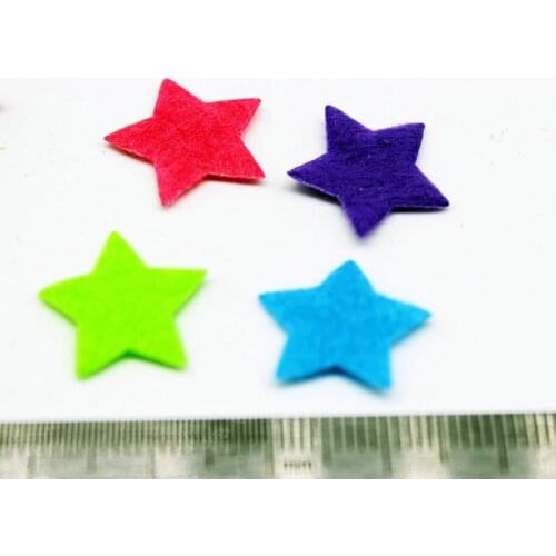 3000pcs mini small colorful random mix Felt Stars Pack, Die Cut Craft Embellishment 16mm display