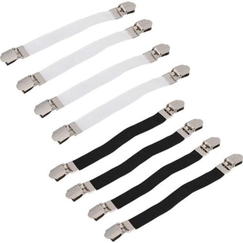 4pcs Elastic Bed Sheet Grippers Double Head Clips Gripper Holder Suspender Bed Sheet Fasteners Home Textiles Organize Gadget