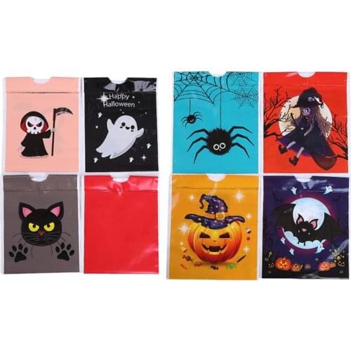 50 Pack Halloween Candy Gift Bags with Pumpkin Ghost Witch Halloween Design for Halloween Party Snacks Storage Party