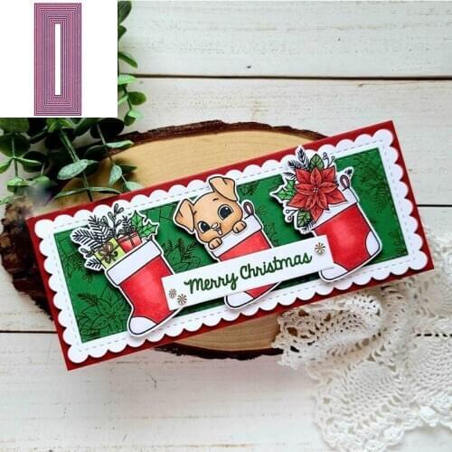 91.9*218.9mm Slimline Layered Rectangle Cutting Dies Set for Paper Craft Album DIY Scrapbooking Making Template 2021 Hot Sale