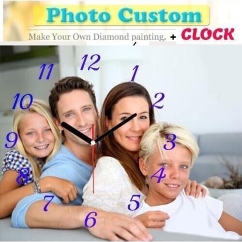Diamond painting 5d custom with clock diy diamond embroidery sale custom with clock diamond mosaic decoration home wall sticker