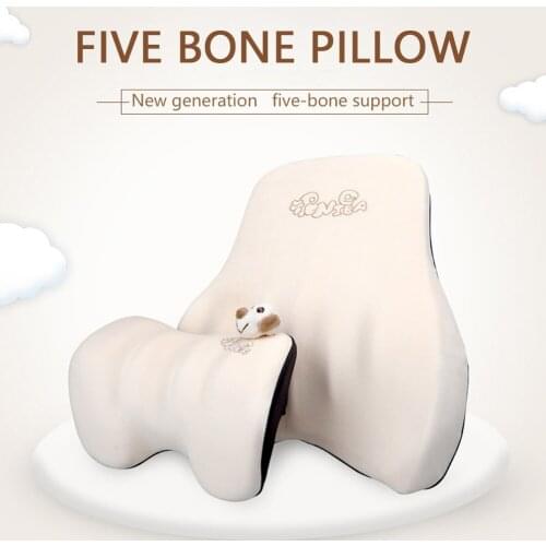 2021Car Headrest Pillow Seat 7° Space Memory Foam Lumbar Pillow Auto Cartoon Neck Rest Head Support Backrest For Car Accessories
