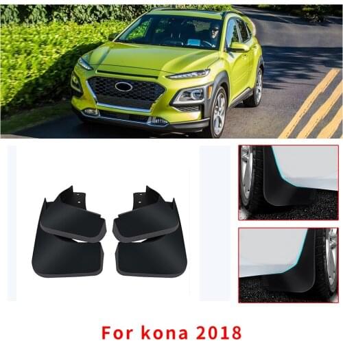 Car Mud Guards for kona 2018 Custom Fit No Drill Mud Flaps Flare Splash Guards Kits Molded 4pcs/Set Car Fender Accessories