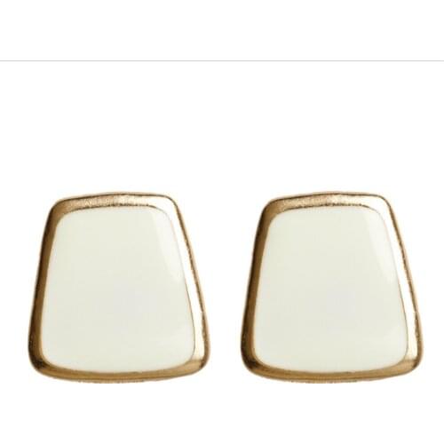 Big Stud Earrings Fashion Jewelry 2019 Gold Black White Pink Square Geometric Vintage Stud Earrings Palace Style Jewellery