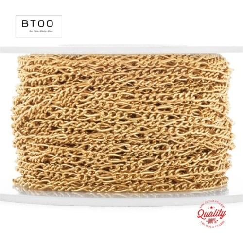 Real 14K Gold Filled Figaro Chain 1.5MM Chain Necklace Gold jewelry Minimalist Gold Filled Chain DIY Jewelry