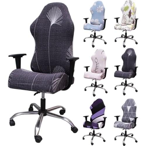 1 Set Stretch Gaming Chair Cover Elastic Split Armchair Seat Covers Solid Color Computer Chair Slipcovers for Office Slipcovers