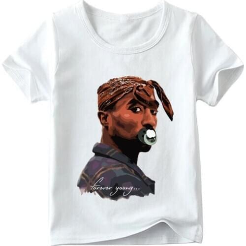 Children 2pac Hip Hop Swag Print T shirt Summer Fashion Tupac Baby Boys/Girls Top Tee shirts Kids Casual Clothes