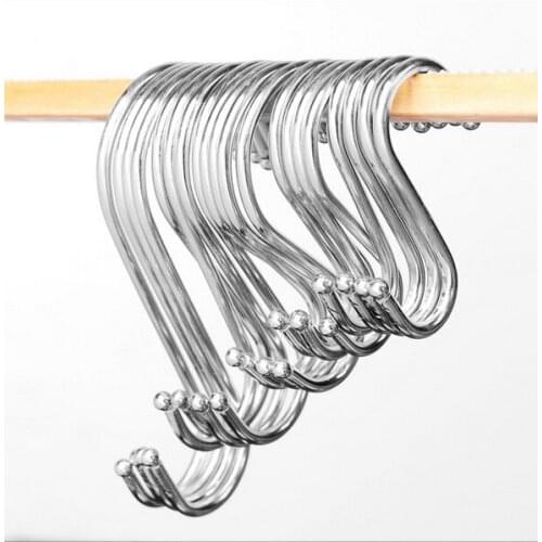 DHL 500pcs Stainless Steel S Shaped Hanger Hook Kitchen Bathroom Clothing Hanger Hooks Railing Clasp Holder Hooks