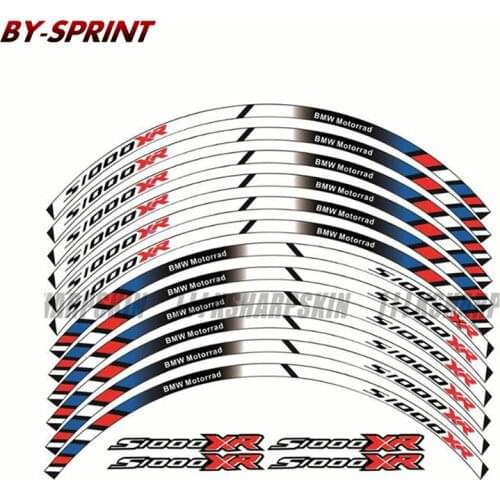 Motorcycle For BMW S1000XR S1000 XR 17+ 12 X Thick Edge Outer Rim Sticker Stripe Wheel Reflective Decals Stickers