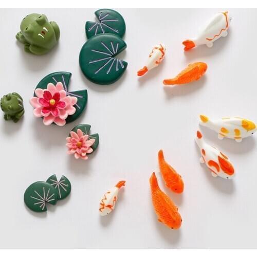 Hot Sale Chinese Wind Cute Lotus Pond Frog 3D Fridge Magnets Tourism Souvenirs Refrigerator Magnetic Sticker Home Decortion