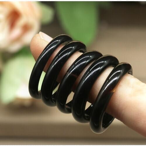 Lucky classic ring gift couple ring natural black texture men and women handmade brand jewelry natural