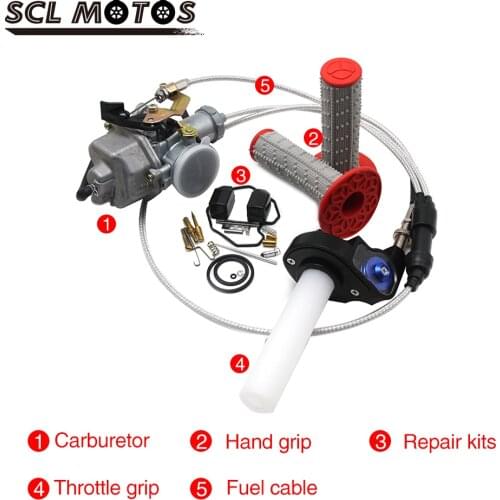 SCL MOTOS New 1 Set Keihin Auto PZ30 Motorcycle Carburetor Handle Grip Throttle Grip Cable Repair Kits For 200cc CG200 TTR250