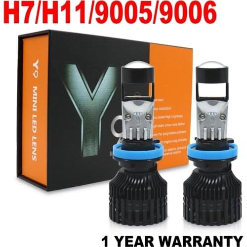 Car Headlight Bulbs H11 LED H7 H8 H9 9005 HB3 9006 HB4 Mini Projector Lens Fog lights 6000K 12V RHD LHD Y9 Y6 LED Headlights