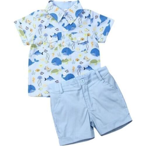 Summer newborn boy baby gentleman suit clothes sets for boy baby clothes outfits casual sports outerwear 2pcs cowboy sets