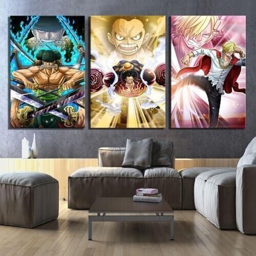 Luffy Zoro Sanji Sombrero Cross Stitch Painting 5D Diamond Home Decor Mosaic Picture Embroidery Pattern Full Round Drill Wall