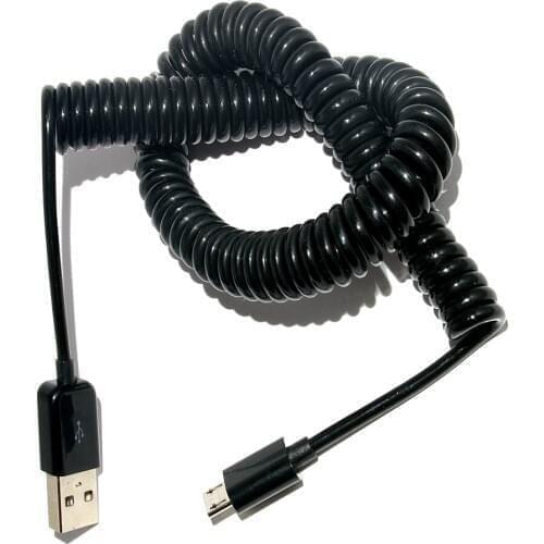Micro usb male spring Retractable stretch cable sync data charge for samsung HTC LG 2M