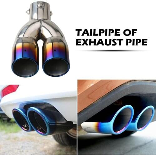 Stainless Steel Car Dual Exhaust Tip Bolt-on Rolled Edge Slant Cut 63mm Inlet Stainless Steel Exhaust Tailpipe Tip