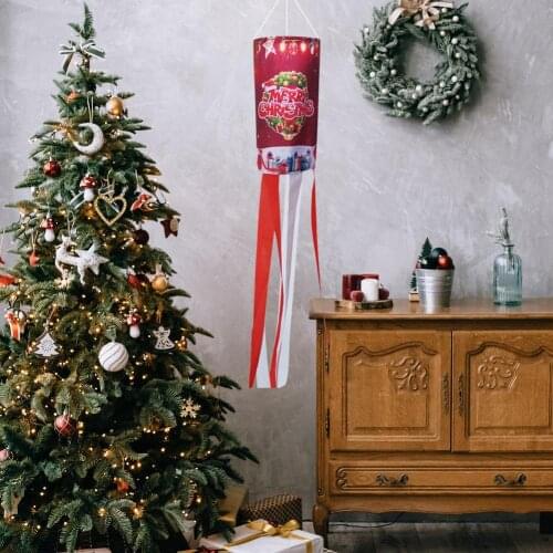 Christmas Wind Sock Hanging Flag Weather Indicator Xmas Windsock Flag Home Party Restaurant Garden Decoration Drop Shipping