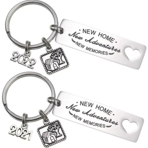 Housewarming Gifts New Home New Adventure 2020 / 2021 Couples Keychain Ideas Husband Wife Gift For New Home Owners