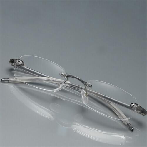 NONOR TR90 Reading Glasses Rimless Men Women Ultra-light Frameless Reading Glasses Diamond Cutting Presbyopic Eyeglasses 1.5 2.0