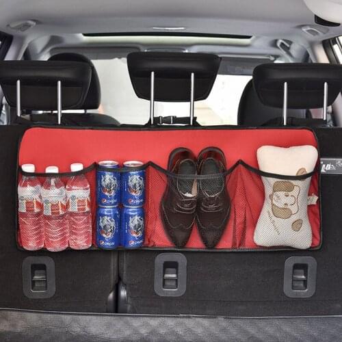 Car Trunk Organizer Adjustable Backseat Storage Bag Net High Capacity Multi-use Oxford Automobile Seat Back Organizers Universal