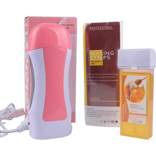 Paraffin Roller Epilator Wax Heater Machine Set Hair Removal Depilatory Strips Roll-on Waxing Warmer Kit Mini SPA Wax Warmer