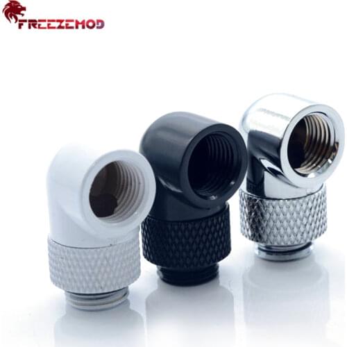 FREEZEMOD 90 Degree Adapter 360 Fitting Rotary Connection G1/4" Thread External MOD Computer PC Water Coolling Brass HXZWT-J90