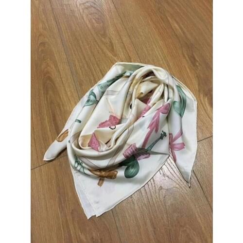 2019 new arrival fashion elegant brand colorful 100% silk scarf 90*90 cm square shawl twill wrap for women free shipping