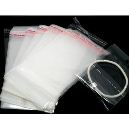 1000Pcs Clear Self Adhesive Seal Plastic Bags 13.5x7cm (Usable Sapce 9x7cm) Jewelry Packing