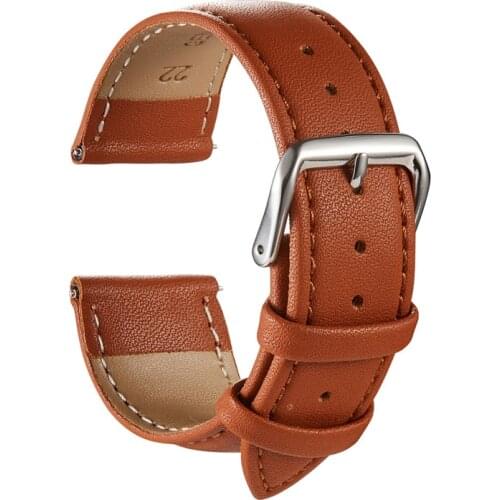 Business Men Women Soft Leather Watchbands Replace Watch Straps 18mm 20mm 22mm 24mm Watchband Black Brown Light Brown