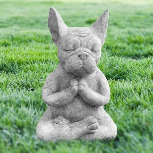 Dog Buddha Meditation Garden Statues Outdoor Resin Craft Sculpture Decoration Prayer Dog Figurine Indoor Outdoor Home Room Decor