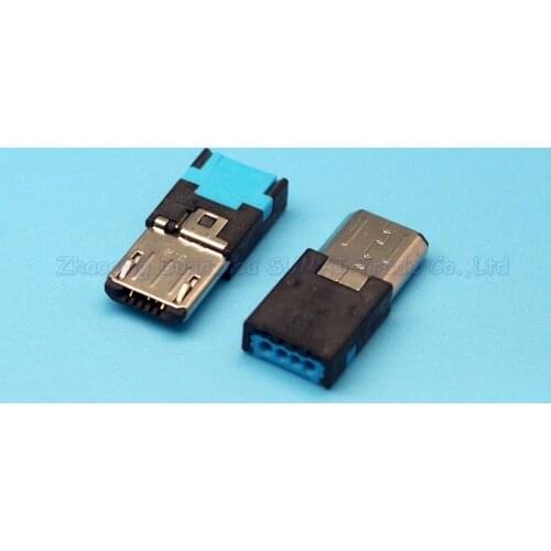 25pcs Micro usb 5p male plug in the crimp version No need to weld 5P fast charge plug